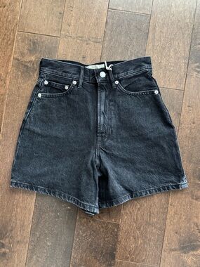 Everlane Black High-Rise Denim Shorts